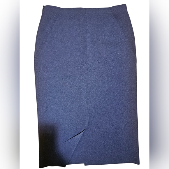 Vintage Ralph Lauren Collection Purple Label Navy Blue Pencil Skirt Medium - Picture 7 of 8